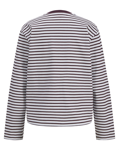 JJXX - JXSophia Boxy Stripe Langærmet Trøje - Winetasting/Vanilla Ice
